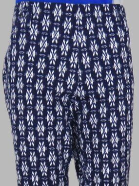 Time & Tru Women's Blue & White Stretch Crop Leggings Size XXL/20 (C1956)